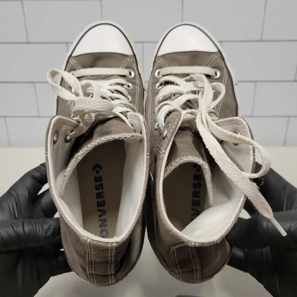 Converse Chuck Taylor All Star High Top Gray Canvas Sneakers Mens 7.5 Womens 9.5